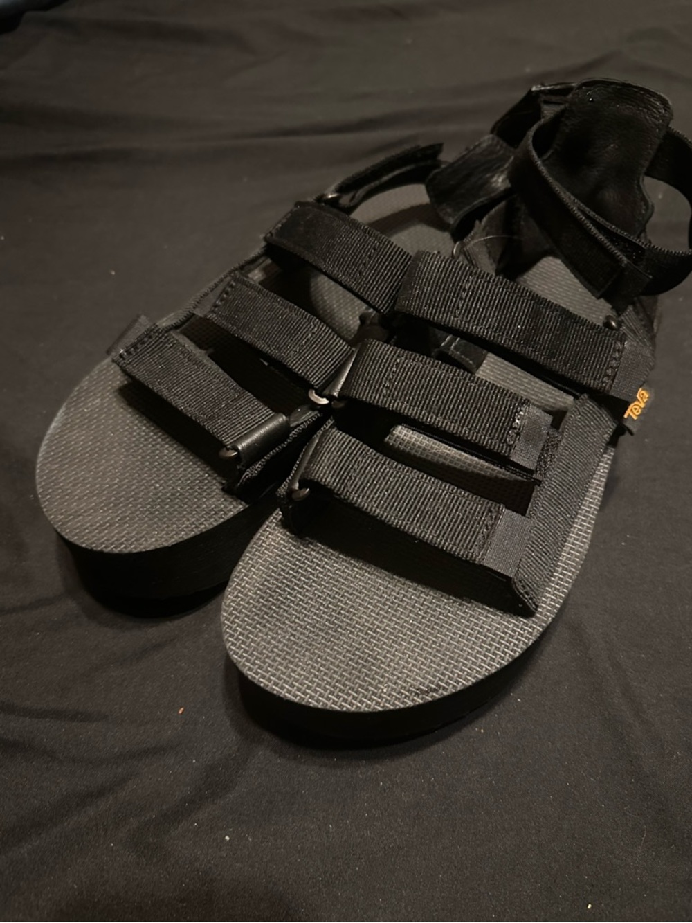 Teva Sz 8 Women’s Flatform Mevia Black Strappy Platform Sandals